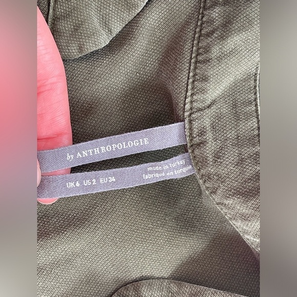 Anthropologie Preston Utility Jumpsuit olive Green Missing Belt pockets size 2 - Picture 6 of 10
